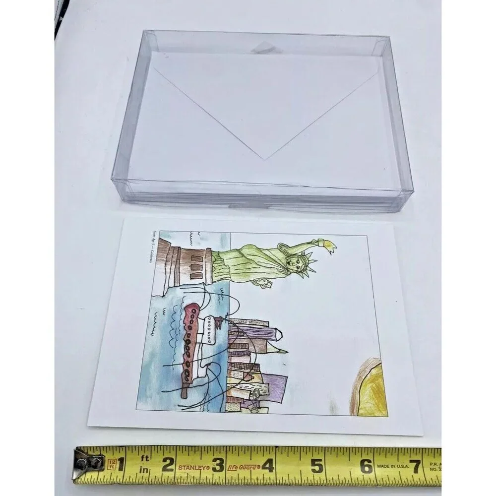 Vintage notecards statue